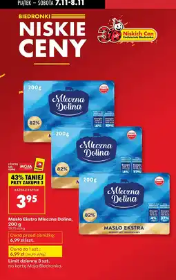 Biedronka Masło ekstra 200g Mleczna Dolina oferta