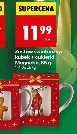 Biedronka Zestaw świąteczny kubek + cukierki Magnetic oferta