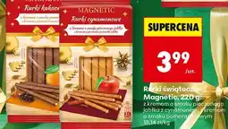 Biedronka Rurki świąteczne z kremem o smaku pieczonego jabłka z cynamonem Magnetic oferta
