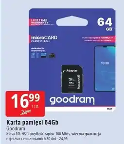 E.Leclerc Karta pamięci micro sd 64gb + adapter Goodram oferta