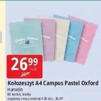 E.Leclerc Kołozeszyt a4 campus pastel 80 k. kratka Oxford oferta