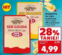 Kaufland Ser żółty w plastrach różne rodzaje Mlekovita oferta