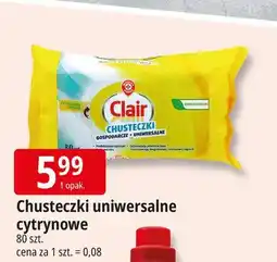 E.Leclerc Chusteczki nawilżane uniwersalne lemon Wiodąca Marka Clair oferta