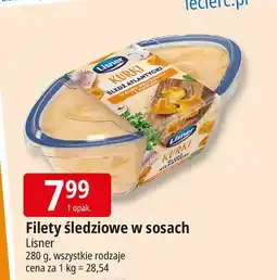 E.Leclerc Filety śledziowe w sosie grzybowym z kurkami Lisner oferta