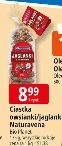 E.Leclerc Ciastka jaglanki z żurawiną Naturavena oferta