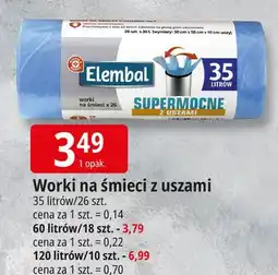 E.Leclerc Worki na śmieci z taśmą 120 l Wiodąca Marka Elembal oferta