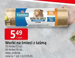 E.Leclerc Worki na śmieci 60 l srebrne Wiodąca Marka Elembal oferta