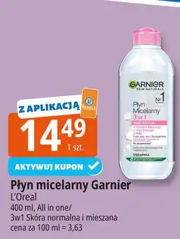 E.Leclerc Płyn micelarny 3w1 skóra wrażliwa i mieszana Garnier Skin Naturals oferta