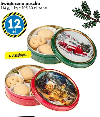Tedi Świąteczna puszka z ciastkami 114 g Tedi oferta