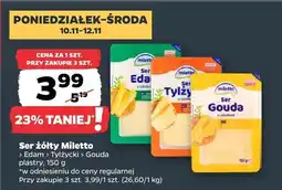 Netto Ser żółty Gouda plastry Miletto oferta