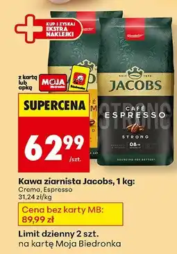 Biedronka Kawa ziarnista Espresso, 1 kg Jacobs oferta