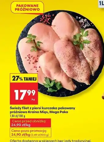 Filet z piersi kurczaka pakowany próżniowo Kraina Mięs, Mega Paka