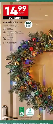 Biedronka Lampki choinkowe 100 led oferta