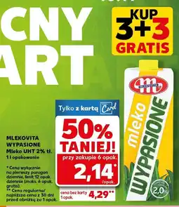 Kaufland Mleko wypasione UHT 2% tł. 1 l Mlekovita oferta