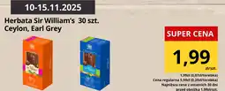 Supeco Herbata Sir William's Earl Grey 30 szt oferta