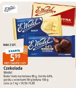 E.Leclerc Czekolada Wedel biała/biała karmelowa/gorzka 64%/gorzka z orzechami oferta