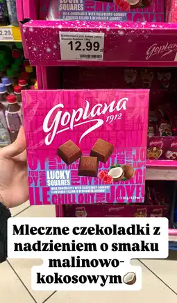 Dino Bombonierka mleczne czekoladki Lucky Squares z nadzieniem malina-kokos Goplana oferta