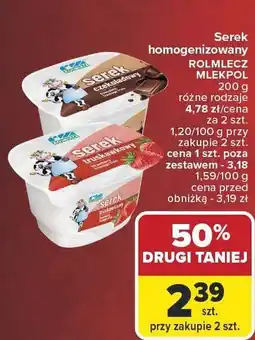 Carrefour Market Serek homogenizowany ROLMLECZ MLEKPOL różne rodzaje oferta