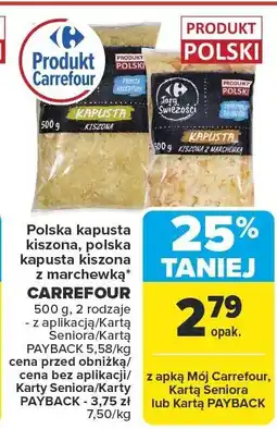 Carrefour Market Kapusta kiszona polska, kapusta kiszona z marchewką Carrefour oferta