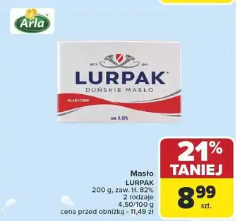Masło LURPAK duńskie 200g 2 rodzaje 4,50/100g