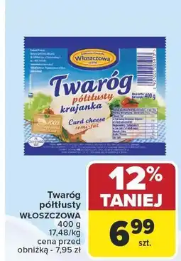 Carrefour Market Twaróg półtłusty krajanką WŁOSZCZOWA 400g 17,48/kg oferta