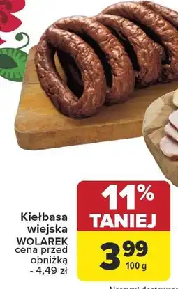 Carrefour Kiełbasa wiejska Wolarek oferta