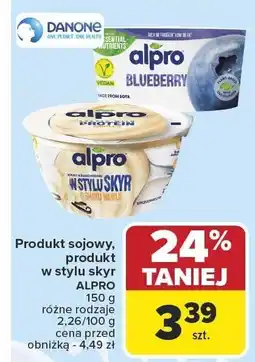 Carrefour Produkt sojowy, produkt w stylu skyr ALPRO 150 g różne rodzaje 2,26/100 g oferta