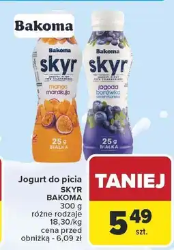Carrefour Jogurt do picia SKYR BAKOMA 300 g różne rodzaje 18,30/kg oferta