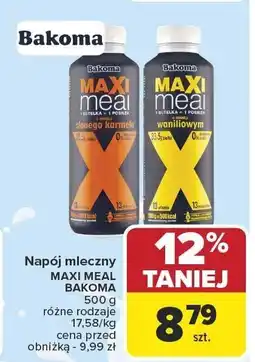Carrefour Napój mleczny MAXI MEAL BAKOMA 500 g różne rodzaje 17,58/kg oferta