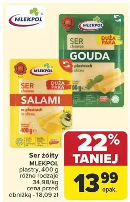 Carrefour Ser żółty MLEKPOL plastry oferta