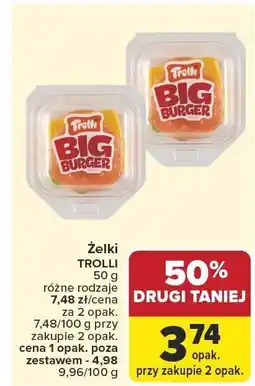 Carrefour Żelki Trolli Big Burger różne rodzaje oferta