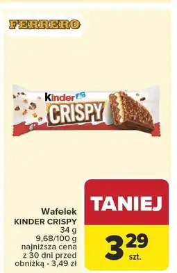 Carrefour Wafelek Kinder Crispy Ferrero oferta