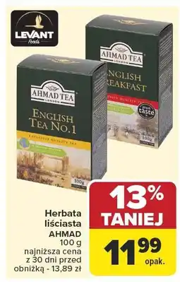 Carrefour Herbata liściasta Ahmad różne rodzaje oferta