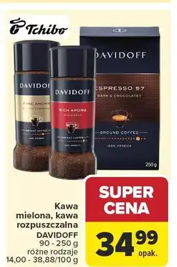 Carrefour Kawa mielona, kawa rozpuszczalna Davidoff różne rodzaje oferta