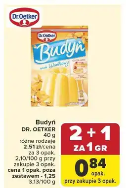 Carrefour Budyń Dr. Oetker różne rodzaje oferta