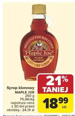 Carrefour Syrop klonowy Maple Joe oferta