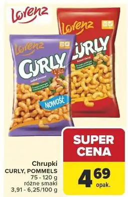 Carrefour Chrupki CURLY, CURLY KETCHUP różne smaki 75 - 120 g Lorenz oferta