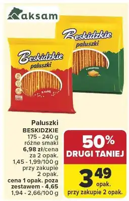 Carrefour Paluszki BESKIDZKIE różne smaki 175 - 240 g Aksam oferta