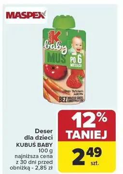 Carrefour Deser dla dzieci Kubuś Baby 100 g Maspex oferta