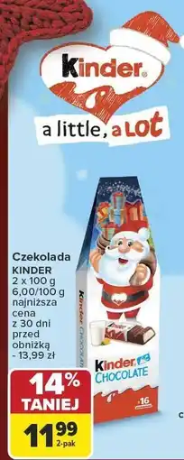 Carrefour Czekolada KINDER 2 x 100 g oferta