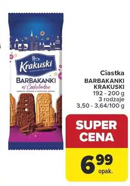 Carrefour Ciastka BARBAKANKI KRAKUSKI 192 - 200 g, 2 rodzaje oferta