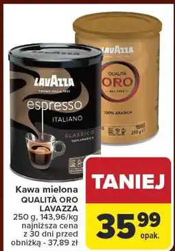 Carrefour Kawa mielona QUALITA ORO LAVAZZA 250 g oferta