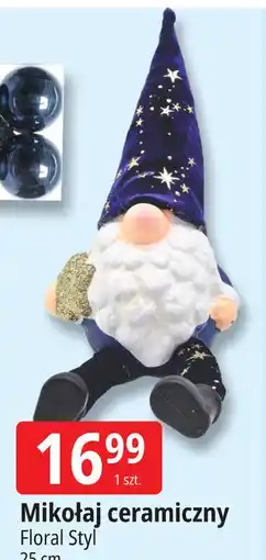 E.Leclerc Mikołaj ceramiczny 25 cm Floral Styl oferta