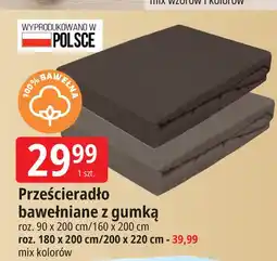 E.Leclerc Prześcieradło bawełniane z gumka 200 x 220 cm oferta