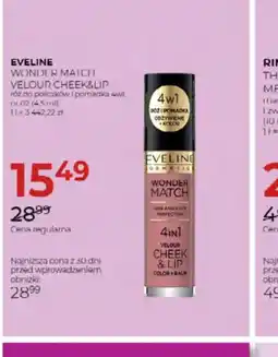 Jawa Drogerie EVELINE WONDER MATCH VELOUR CHEEK&LIP oferta