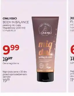 Jawa Drogerie ONLYBIO BODY IN BALANCE peeling do ciała oferta