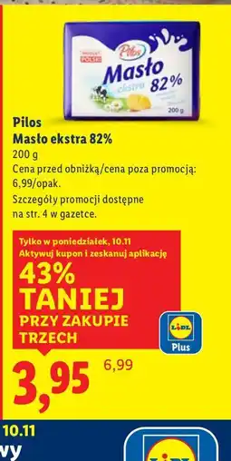 Lidl Masło extra 82% Pilos oferta