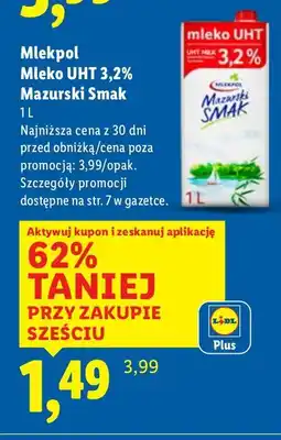 Lidl Mleko UHT 3,2% Mazurski Smak oferta