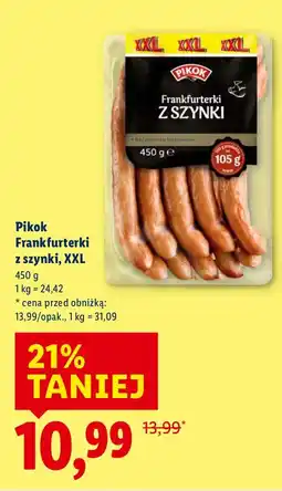 Lidl Frankfurterki Pikok Frankfurterki z szynki, XXL oferta