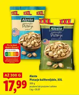 Lidl Pistacje Alesto Pistacje kalifornijskie, XXL oferta
